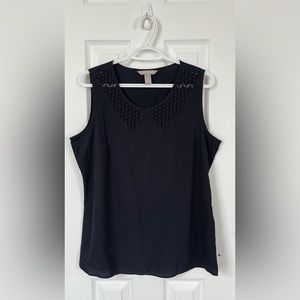 Banana Republic Faux Bib Detail Sleeveless Blouse